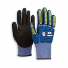 東顯18-3-004 18針HPPE丁腈磨砂涂層手背TPR防撞防割手套